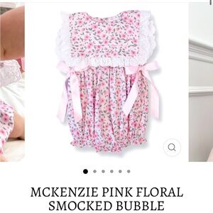 Lillie and lilah mckenzie Pink Floral Smocked Bubble